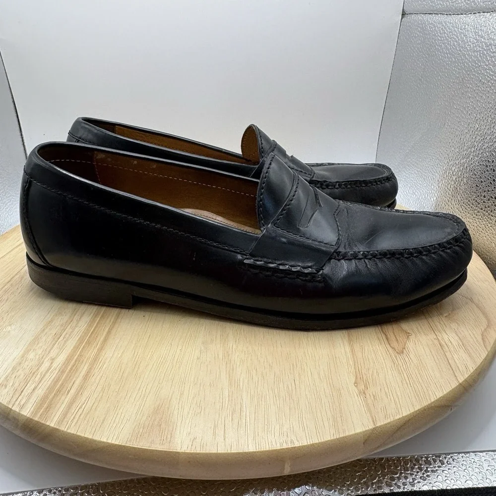 Cole Haan Mens Air Grant Black Leather Penny Loafers Nike Air 9.5M C06590